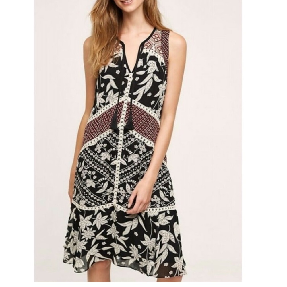 Anthropologie Grasslands Midi Dress by Floreat Size 6